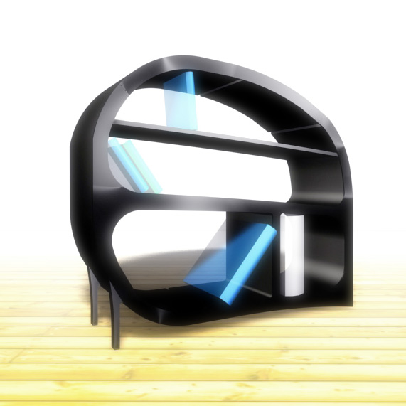 3D rendering of a shelf