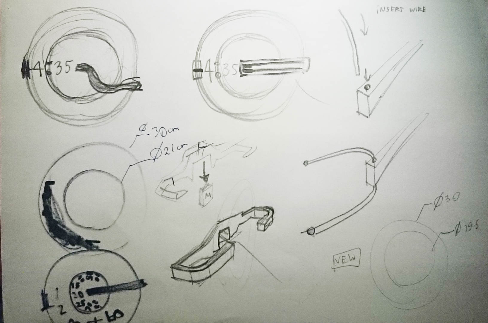 design sketches of clock