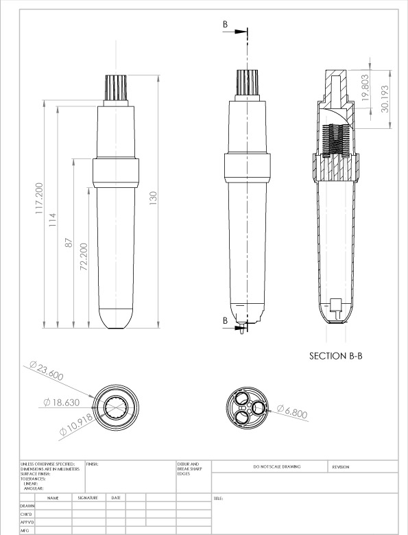 technical drawing of an assembly